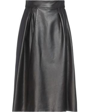 Dolce & Gabbana Solid Leather Skirt - Gray