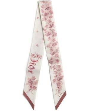 Dior Floral Skinny Scarf - Pink