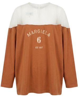 MM6 by Maison Margiela Printed T-Shirt - Brown