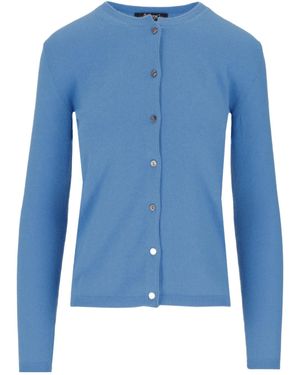 Lela Rose Crew-Neck Cardigan - Blue