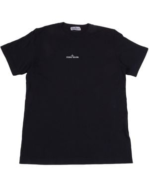 Stone Island Junior Logo Printed Crewneck T-Shirt - Black