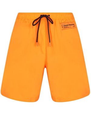 Heron Preston Logo Patch Swim Shorts - Orange