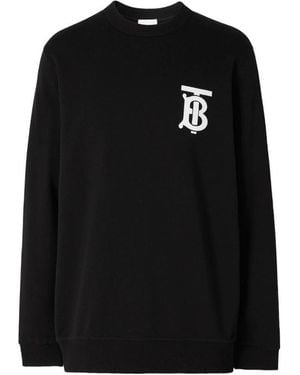 Burberry Monogram Motif Crew Neck Sweatshirt - Black