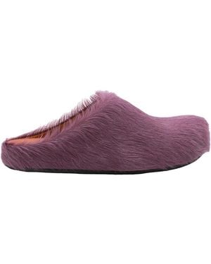 Marni Fussbett Round Toe Slip-On Mules - Purple
