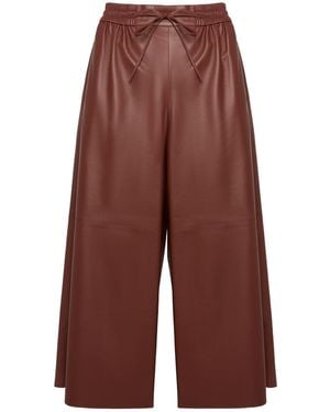 Yves Salomon Drawstring Leather Trousers - Purple