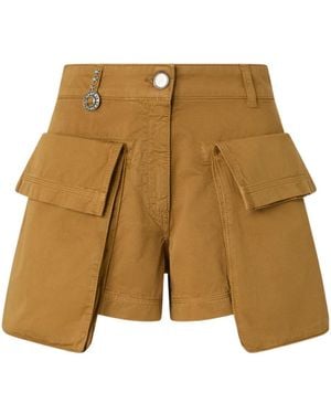 Pinko Charm-Detailed Flap-Pocket Shorts - Natural