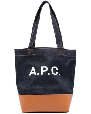 A.P.C. Axel Small Tote Bag - Blue