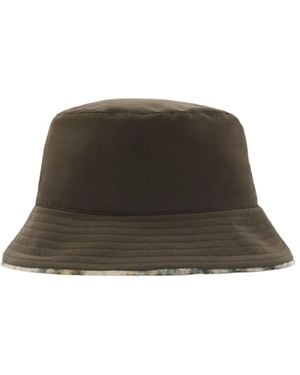 Burberry Reversible Check Fleece Bucket Hat - Brown