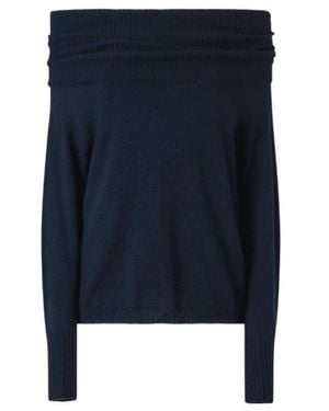 Pinko Off-Shoulder Ribbed Sweater - Blue