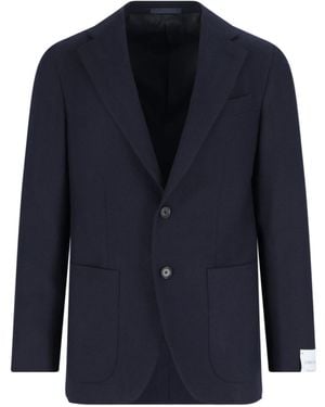 Caruso Single Breasted Long Sleeved Jacket - Blue