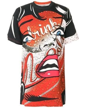 Moschino Printed Crewneck Dress - Red