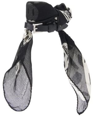 McQueen Skull Scarf Double Wrap Bracelet - White