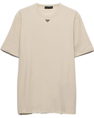 Prada T-Shirt En Coton - Natural