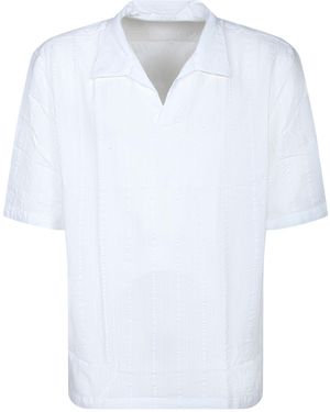 Officine Generale Officine Générale Textured Polo Shirt - White