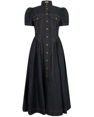 Zimmermann Corset Denim Midi Dress - Black