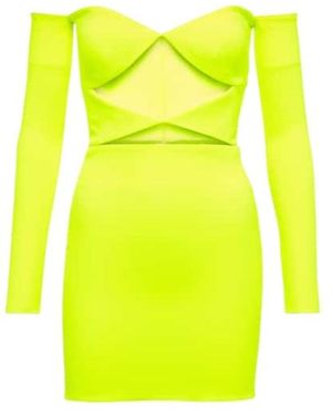 Alex Perry Hadley Lace Mini Dress - Yellow
