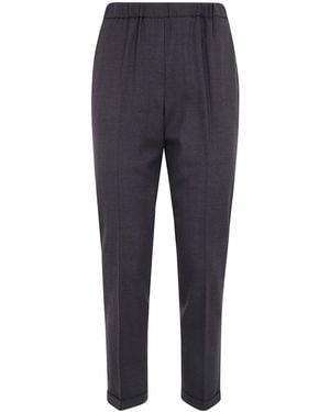 Antonelli Elastic-Waist Casual Pants - Blue