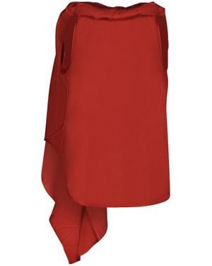 Loulou de Saison Wilma Draped Sleeveless Top - Red