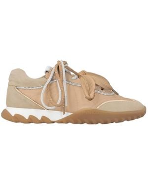 Pinko Gea Lace-Up Trainers - Natural