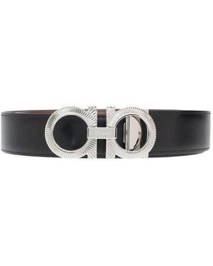 Ferragamo Logo-Plaque Leather Belt - White