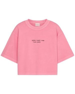 Closed Boxy Cropped T-Shirt - Pink