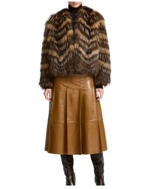 Yves Salomon Belted Jacket - Natural