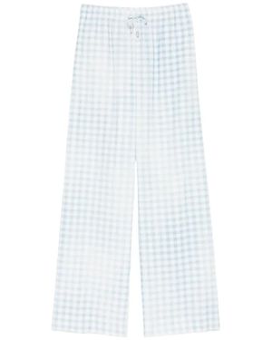 Ermanno Scervino Gingham-Pattern Drawstring Pants - White