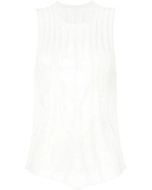Dion Lee Knitted Ribbed Top - White