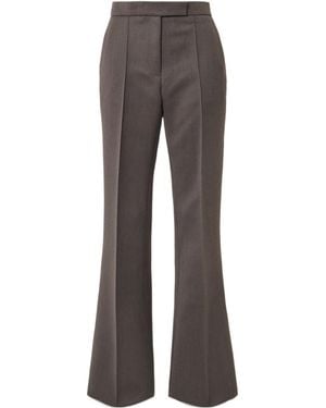 Alex Perry Dark Coffee High-Waisted Flared Suit Trousers - Grey