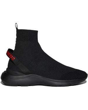 DSquared² Sock-Style High-Top Sneakers - Black