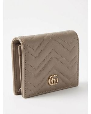 Gucci Gg Marmont Quilted Cardcase - Grey