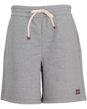 Miu Miu Cotton Fleece Bermudas - Grey