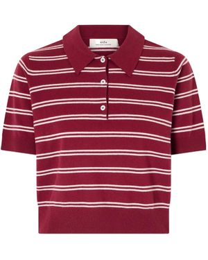 arch4 Octavia Striped Cashmere Polo Shirt - Red