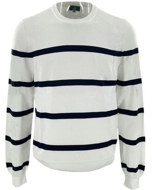 dunhill Striped Long-Sleeved Jumper - White