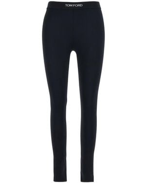 Tom Ford Lustrous Jersey Signature Leggings - Blue