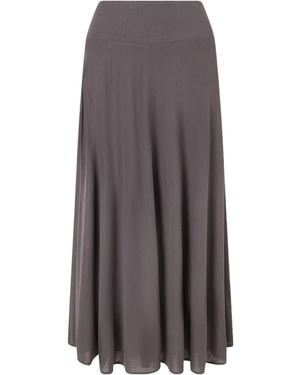 St. Agni Ribbed Midi Skirt - Brown