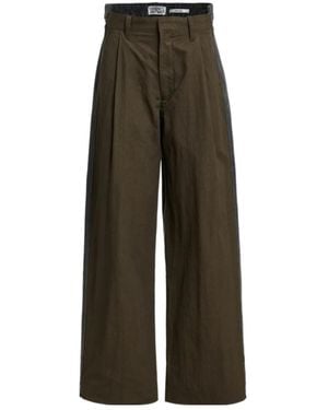 Essentiel Antwerp Color-Block Wide-Leg Trousers - Green