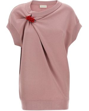 Dries Van Noten Sleeveless Pleated Sweatshirt - Pink