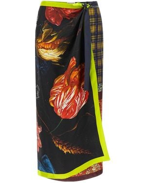 Dries Van Noten Long Wrap Scarf-Skirt - Black