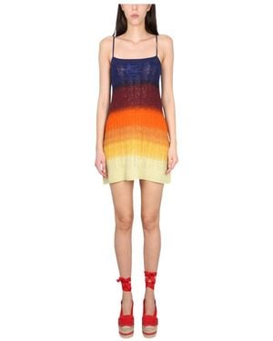 Etro Spaghetti Strap Knitted Mini Dress - Orange