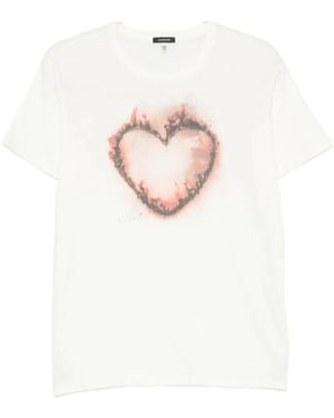 R13 Heart-Print T-Shirt - White