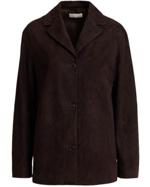 The Row Fabian Leather Blazer - Black