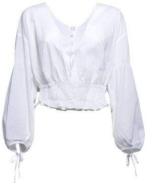 Aspesi Long-Sleeved Ruffled Blouse - White