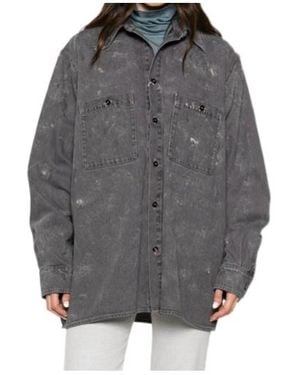 MM6 by Maison Margiela Long-Sleeve Denim Shirt - Grey