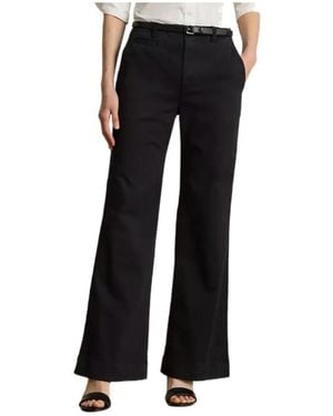 Ralph Lauren Cotton Chino Flared Pants - Black