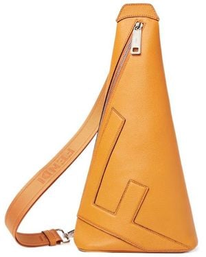 Fendi Roma Leather Cono Small - Orange