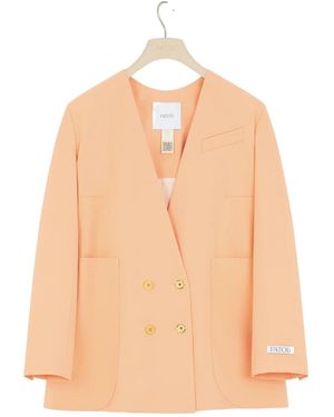 Patou Double-Breasted Wool-Blend Twill Blazer - Natural