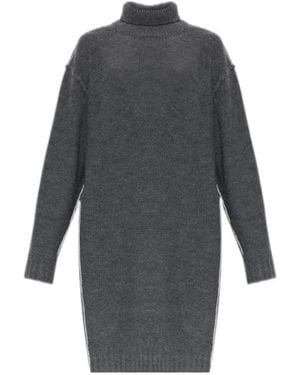 MM6 by Maison Margiela Turtleneck Knitted Dress - Grey