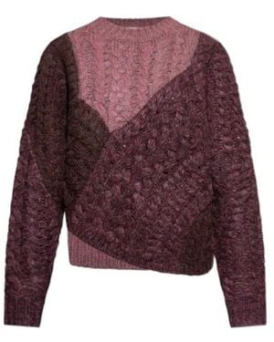 Isabel Marant Cable-Knit Patchwork Sweater - Purple