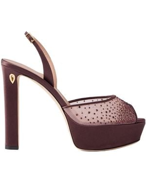 Jennifer Chamandi Crystal-Embellished Mesh Sandals - Multicolor